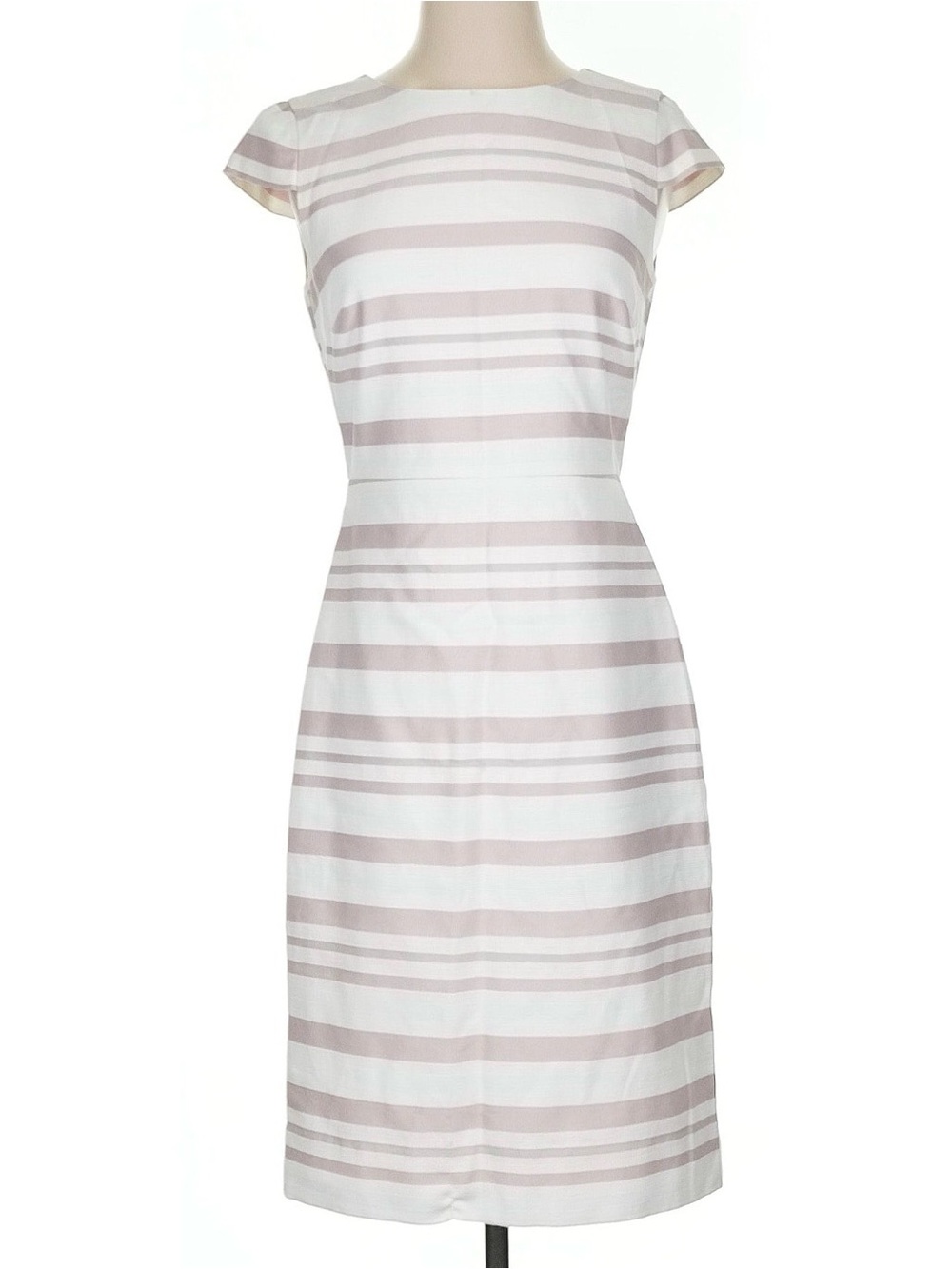 J. CREW DOUBKE STRIPPED CAP SLEEVE SHEATH DRESS  SIZE 16 STYLE C0910